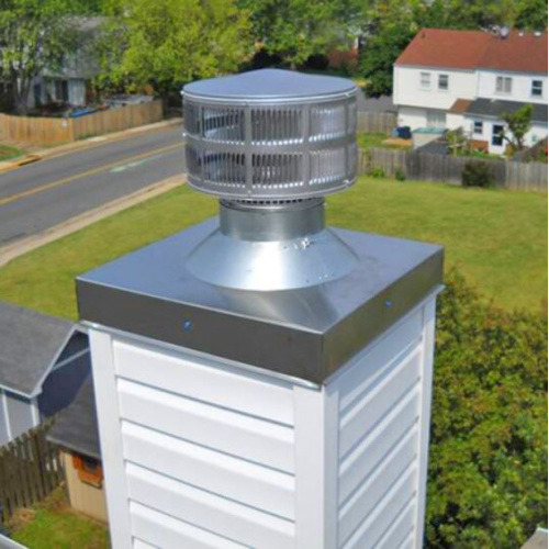 Chimney cap and spark arrestor installation